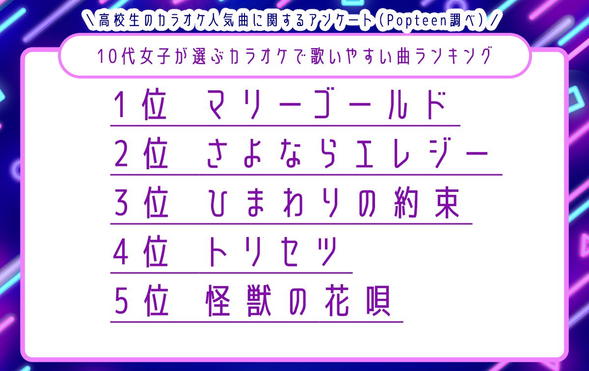 歌いやすい曲ランキング