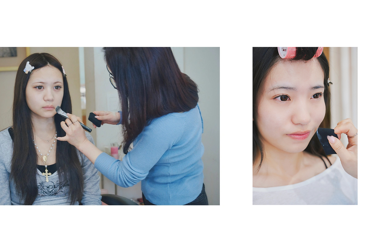 ベースメイクはセミマットな陶器肌に♪