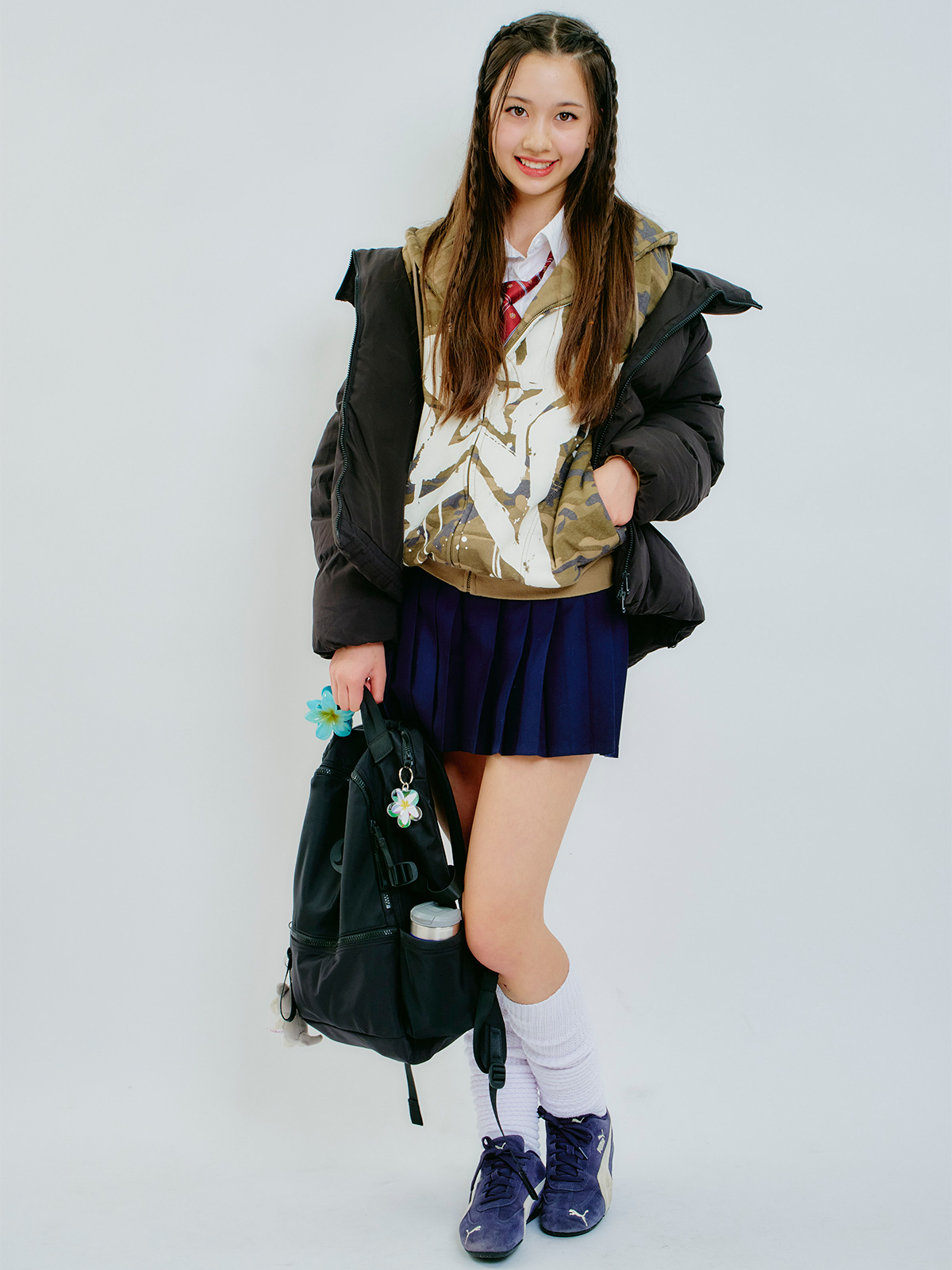 アウターを重ね着してストリートMIXに♡