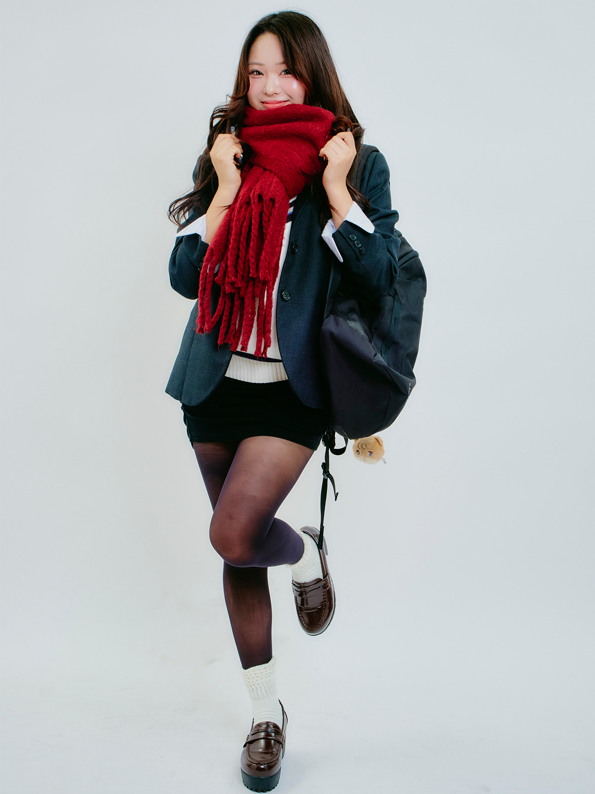 赤をきかせた、冬のオンニスタイル♡