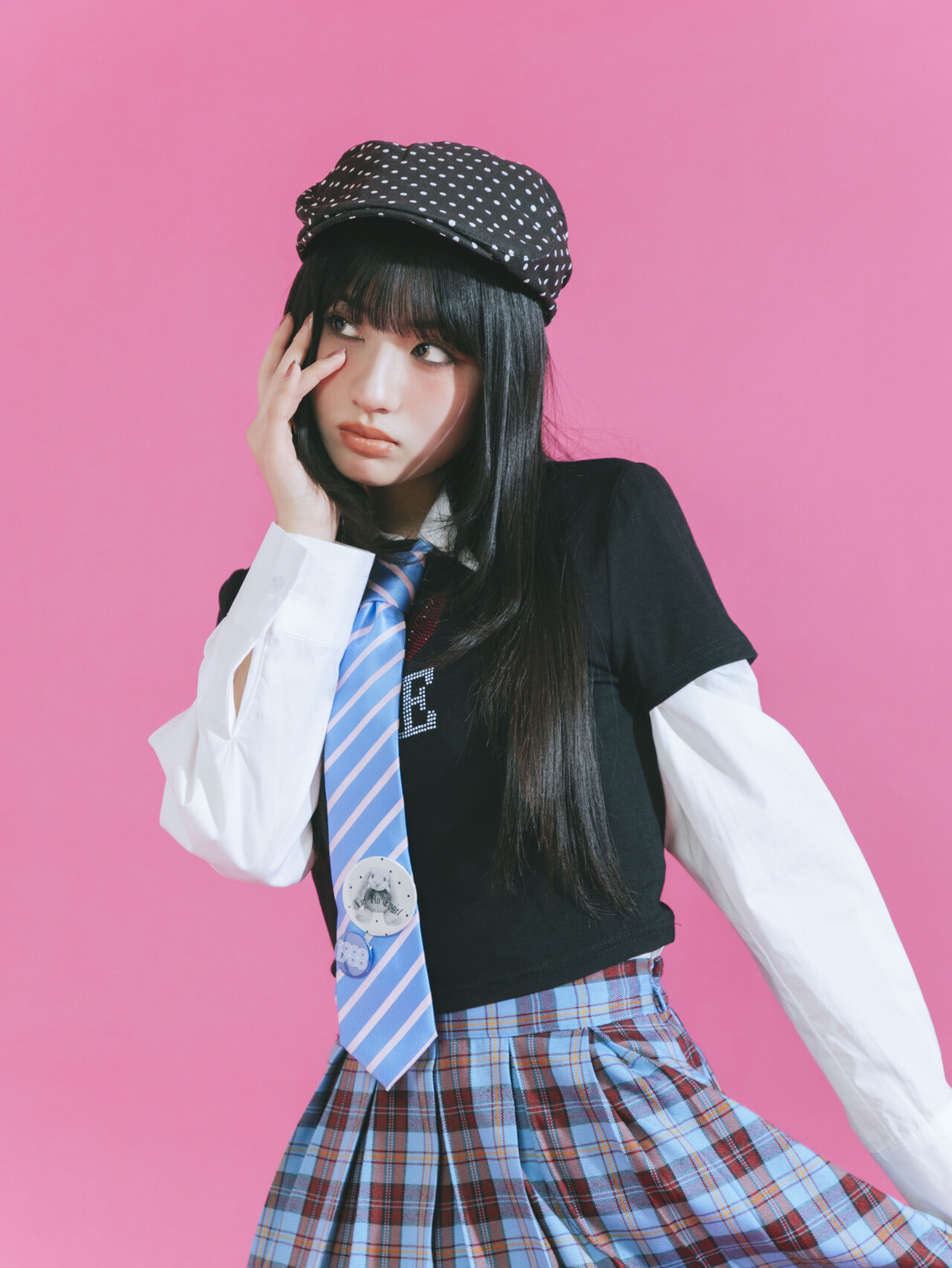 ハンチング帽は今季流行のきざしアリ。