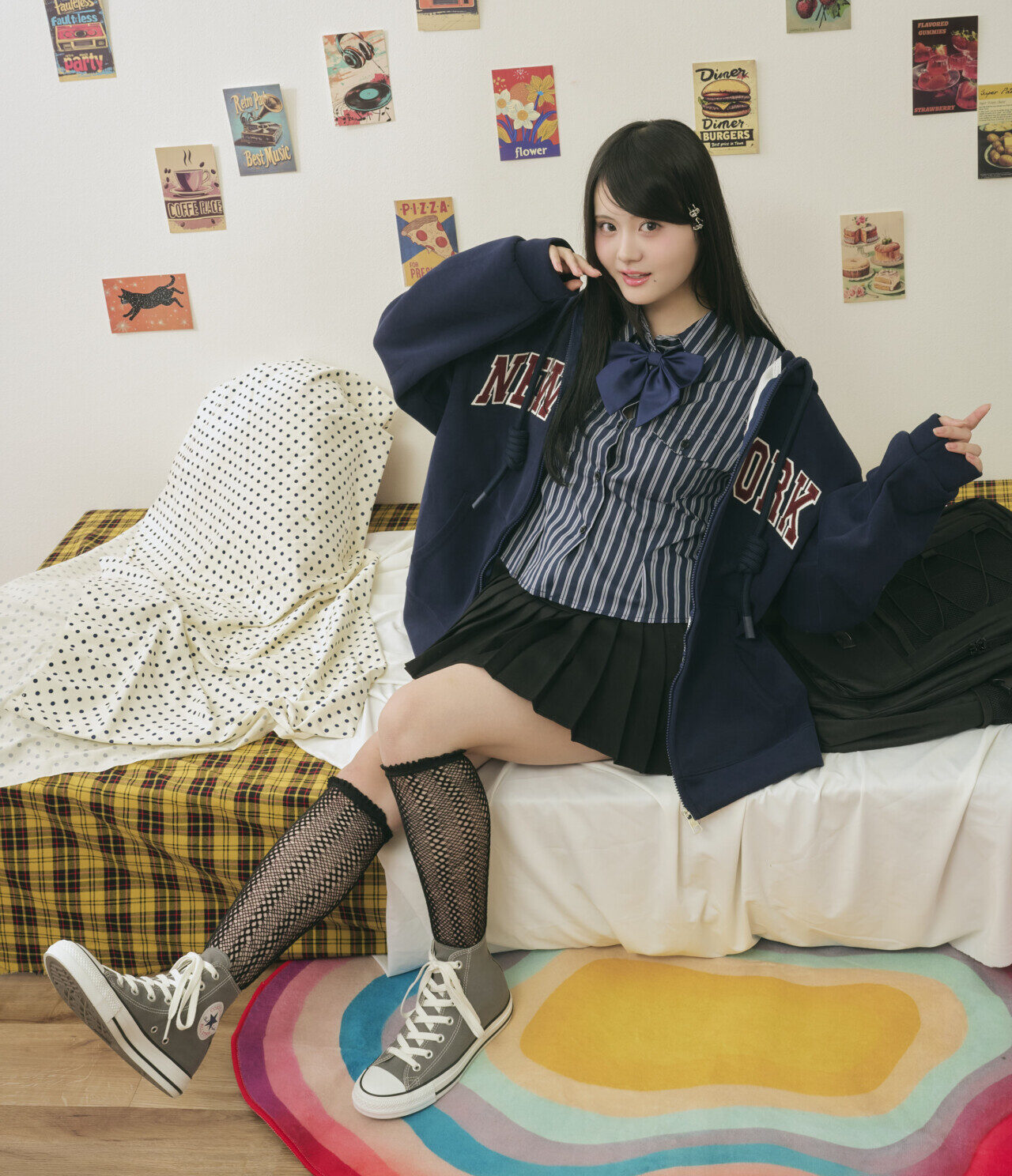 王道制服コーデならホワイト＆ブラックが使いやすい！-7