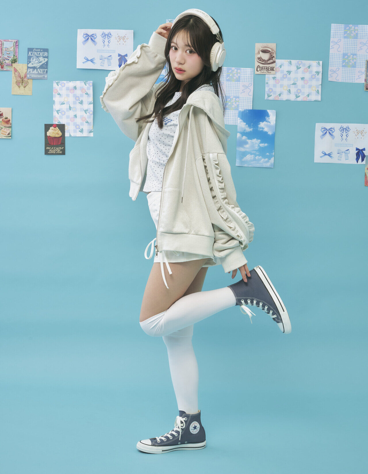 韓国オンニなニコイチコーデはネイビーのハイ＆ローで可愛く★-3