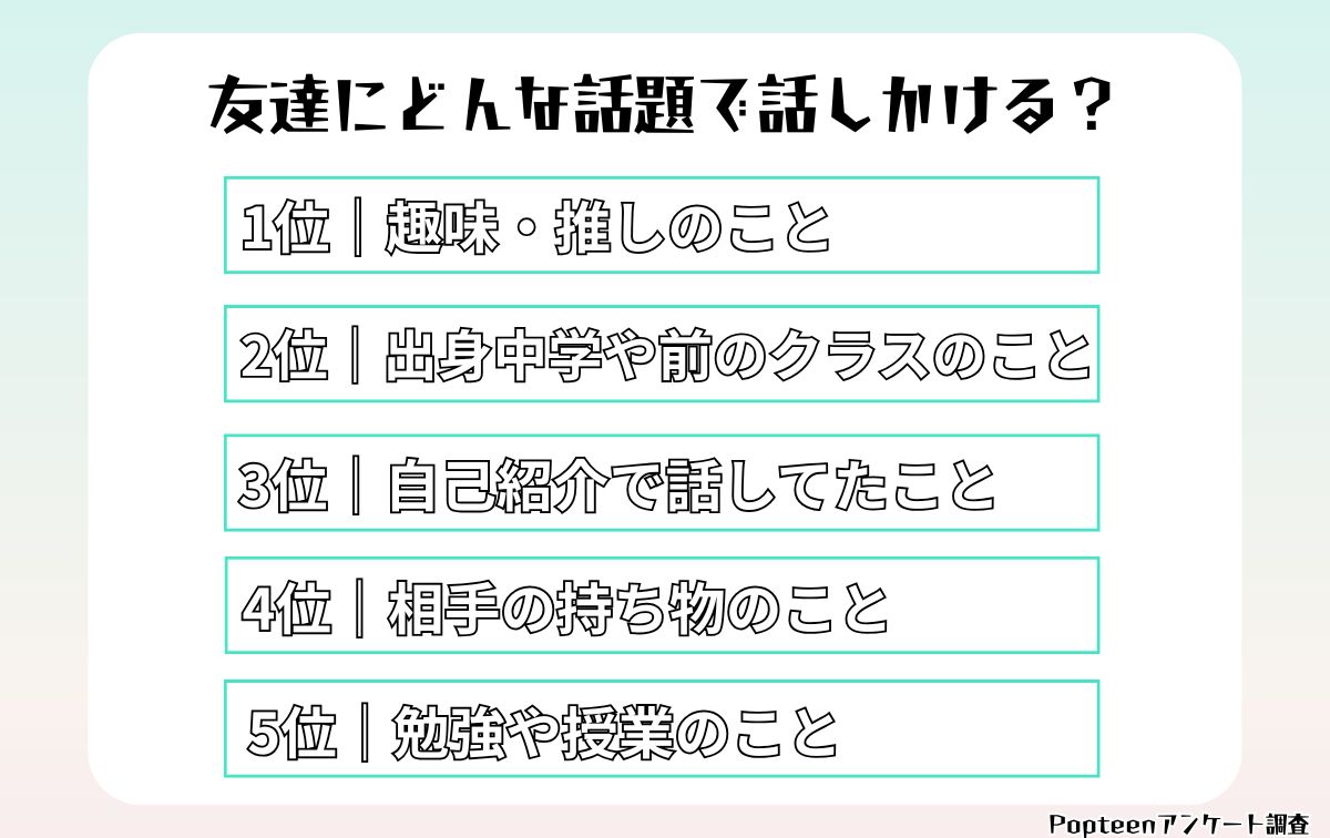 どんな話題で話しかける?