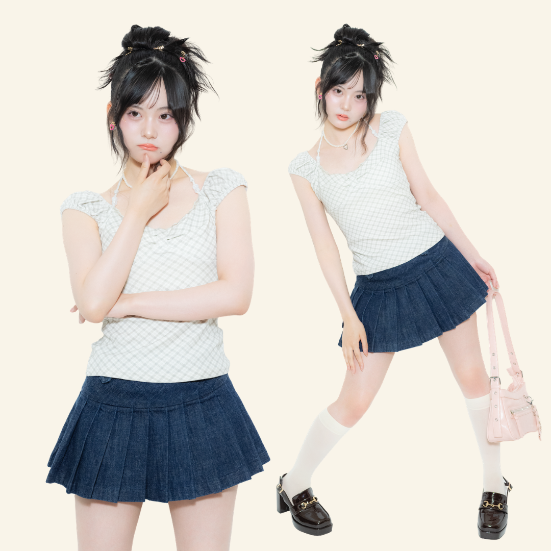 淡色&times;デニムで甘な、オンニっぽスタイル。 (LOOK2)