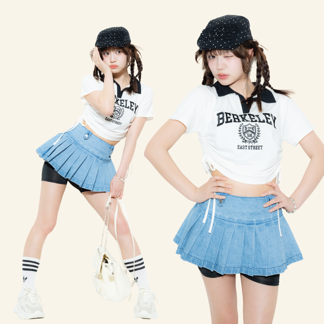 ロゴT&times;デニムは、ドットキャップで甘さプラス♡ (LOOK3)