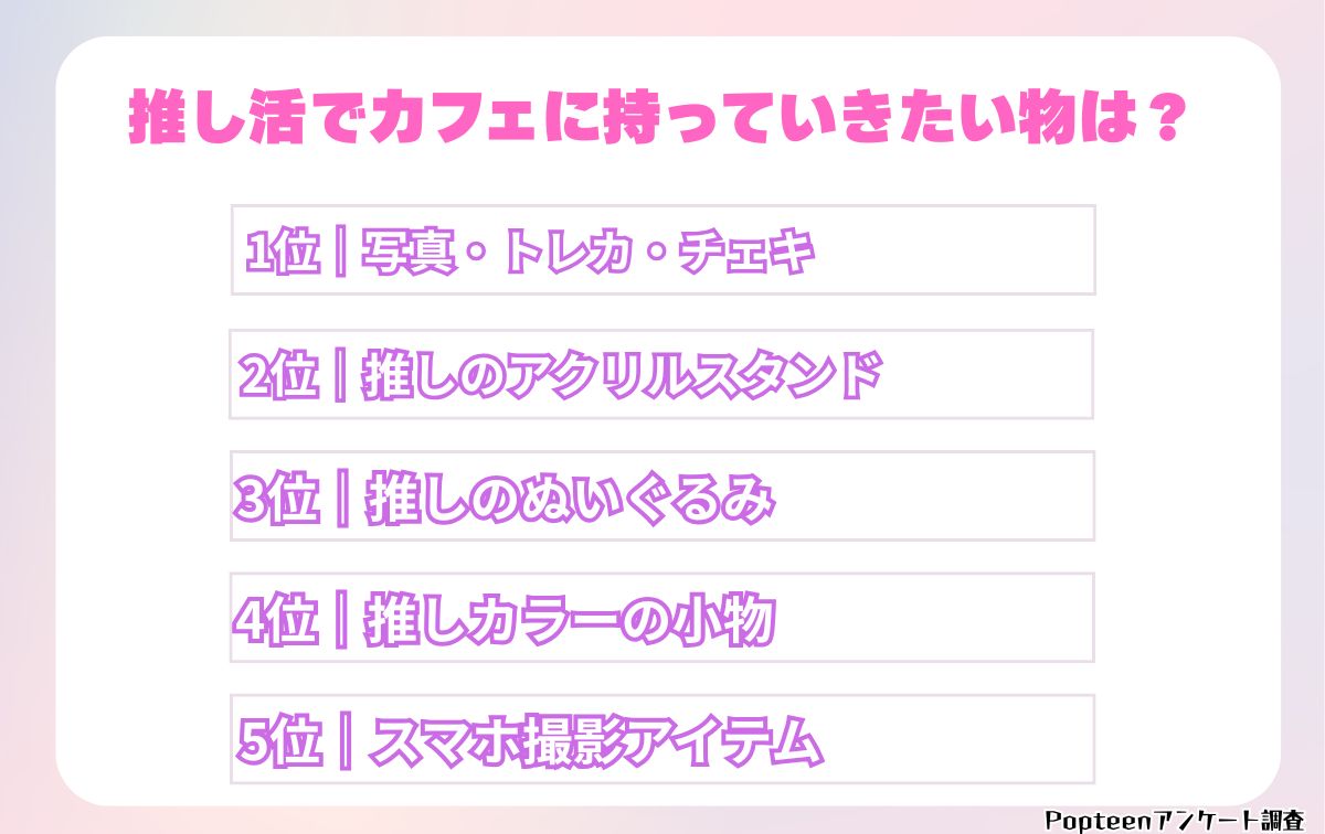 持っていきたい物は?