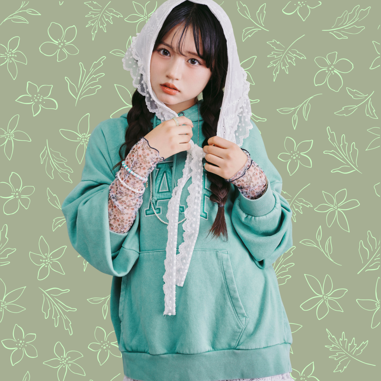 POPモデルの私服連載。vol.02 ミントカラーとレイヤードが大好きなこなつのおしゃレイヤードテク🍀.｡*☆