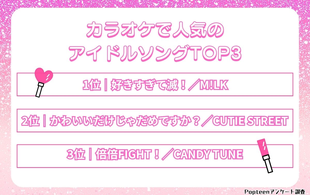 カラオケで人気のアイドルソングランキング