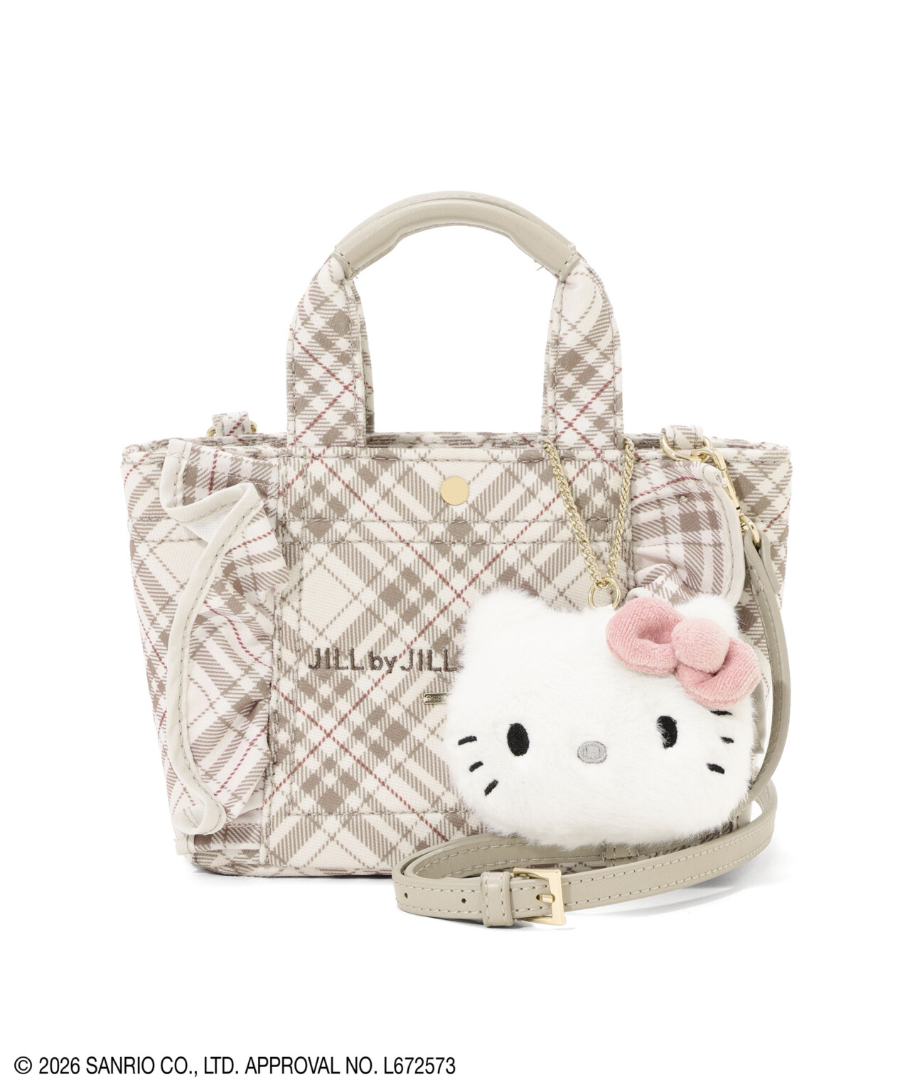 ＜ハローキティコラボ＞チェックフリルトートミニ ￥7,997 (税込)